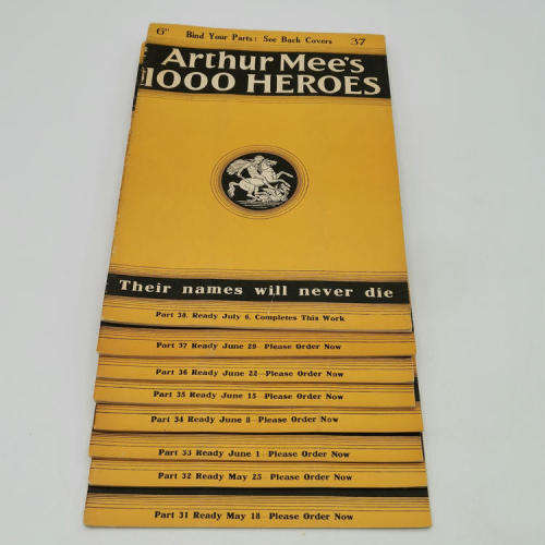 Lot of 34 Arthur Mee`s 1000 Heroes booklets - some covers loose