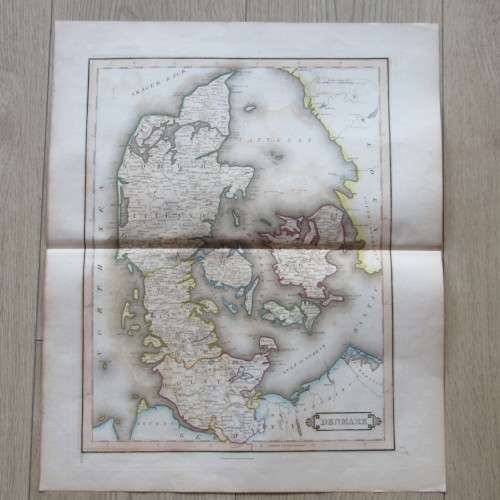 Original 1830`s map of Denmark - published by W. Lizars, Edinburgh - 47 x 57cm