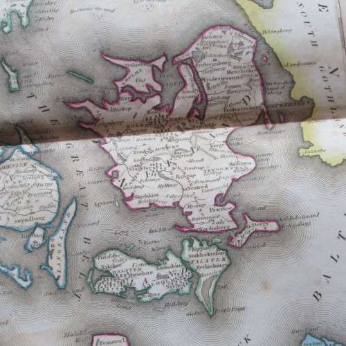 Original 1830`s map of Denmark - published by W. Lizars, Edinburgh - 47 x 57cm