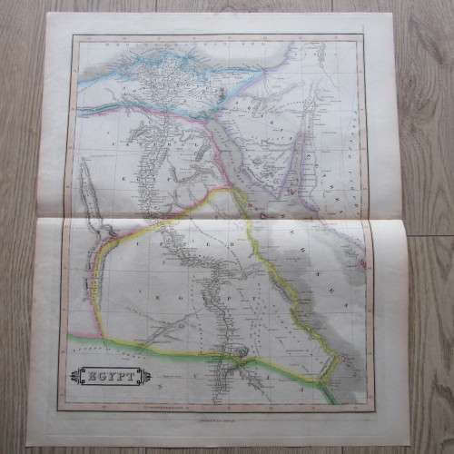 Original 1830`s map of Egypt - published by W.H. Lizars, Edinburgh - 47 x 57cm