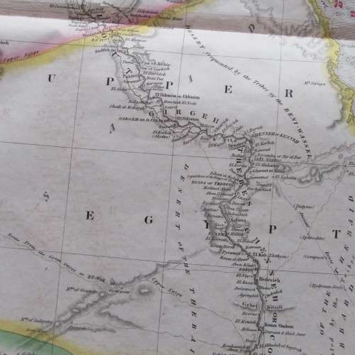 Original 1830`s map of Egypt - published by W.H. Lizars, Edinburgh - 47 x 57cm