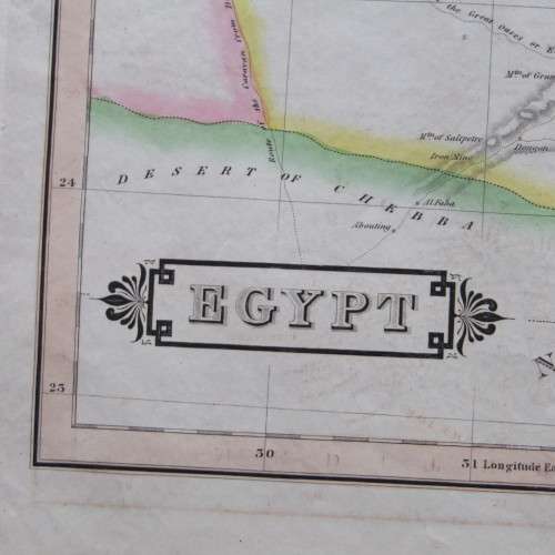 Original 1830`s map of Egypt - published by W.H. Lizars, Edinburgh - 47 x 57cm