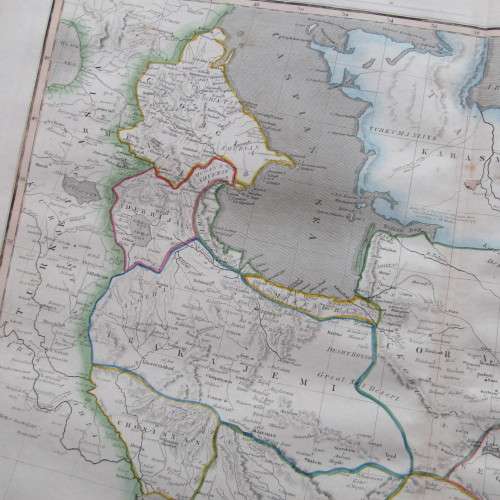 Original 1830`s map of Persia - published by W.H. Lizars, Edinburgh - 57 x 47cm