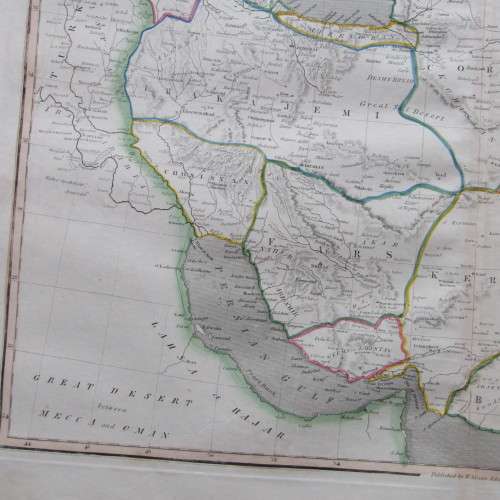 Original 1830`s map of Persia - published by W.H. Lizars, Edinburgh - 57 x 47cm