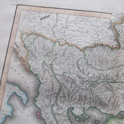 Original 1830`s map of Turkey in Europe - published by W.H. Lizars, Edinburgh - 57 x 47cm