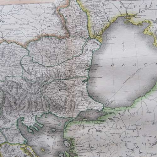 Original 1830`s map of Turkey in Europe - published by W.H. Lizars, Edinburgh - 57 x 47cm