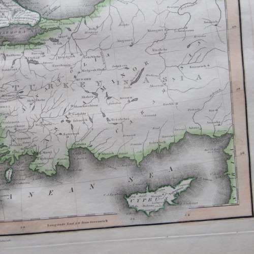 Original 1830`s map of Turkey in Europe - published by W.H. Lizars, Edinburgh - 57 x 47cm