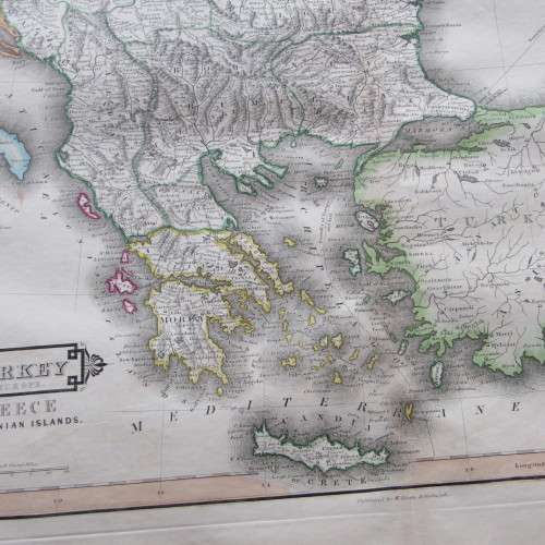 Original 1830`s map of Turkey in Europe - published by W.H. Lizars, Edinburgh - 57 x 47cm