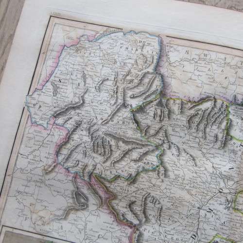 Original 1830`s map of Kingdom of Sardinia - published by W.H. Lizars, Edinburgh - 57 x 47cm