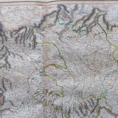Original 1830`s map of Kingdom of Sardinia - published by W.H. Lizars, Edinburgh - 57 x 47cm