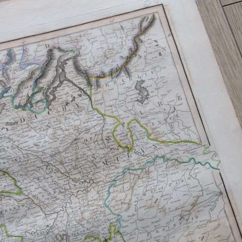 Original 1830`s map of Kingdom of Sardinia - published by W.H. Lizars, Edinburgh - 57 x 47cm