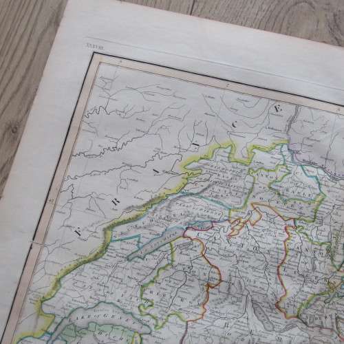 Original 1830`s map of Switzerland - published by W.H. Lizars, Edinburgh - 57 x 47cm