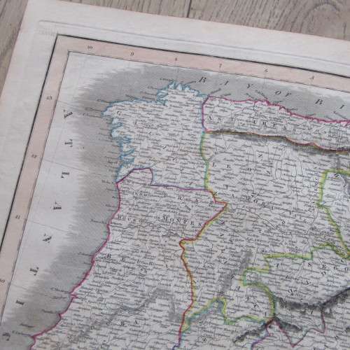 Original 1830`s map of Spain & Portugal - published by W.H. Lizars, Edinburgh - 57 x 47cm