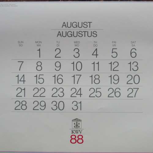 1998 KWV Pieter Hugo Naude artwork calendar