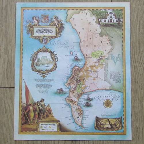 Folder with 6 vintage wine maps of the Cape