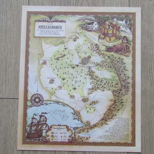 Folder with 6 vintage wine maps of the Cape