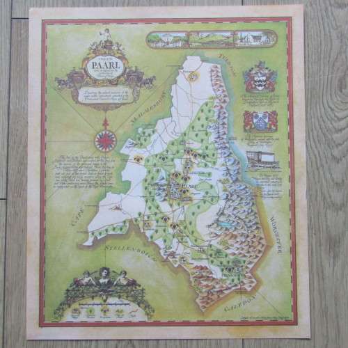 Folder with 6 vintage wine maps of the Cape