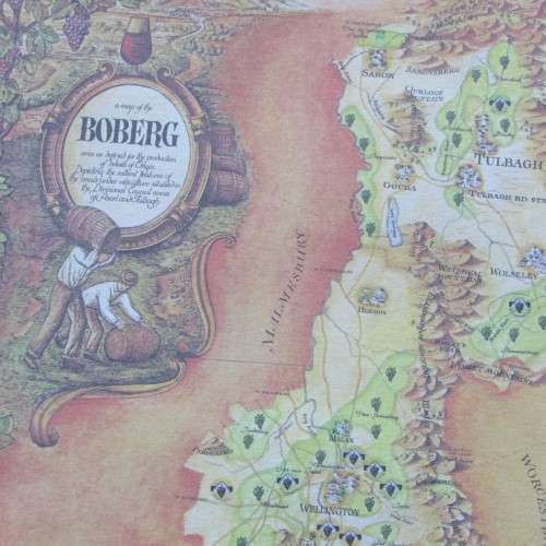 Folder with 6 vintage wine maps of the Cape