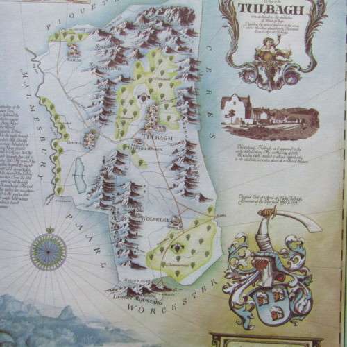 Folder with 6 vintage wine maps of the Cape