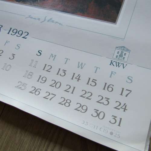 1992 KWV calendar with artwork of Irma Stern