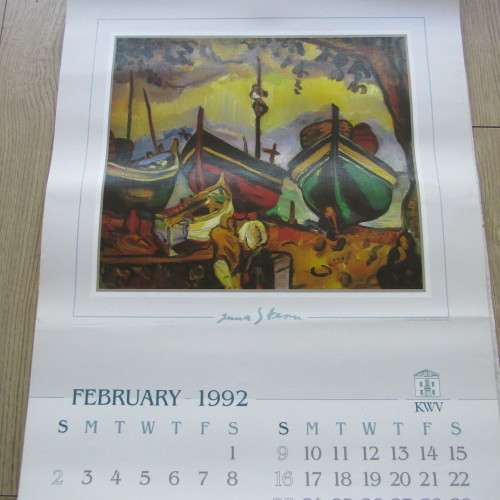1992 KWV calendar with artwork of Irma Stern