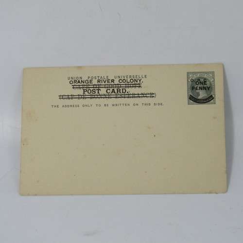 Cape of Good Hope pre-printed post card overprinted Orange River Colony - rarely seen
