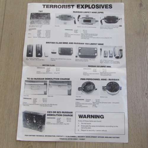 Border War period Terrorist Explosive poster in in South Africa