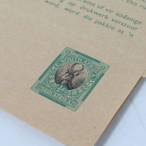 Pair of Newspaper wrappers with South African 1/2d & 1d pre printed stamps - top condition
