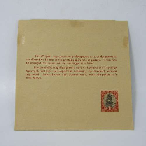 Pair of Newspaper wrappers with South African 1/2d & 1d pre printed stamps - top condition