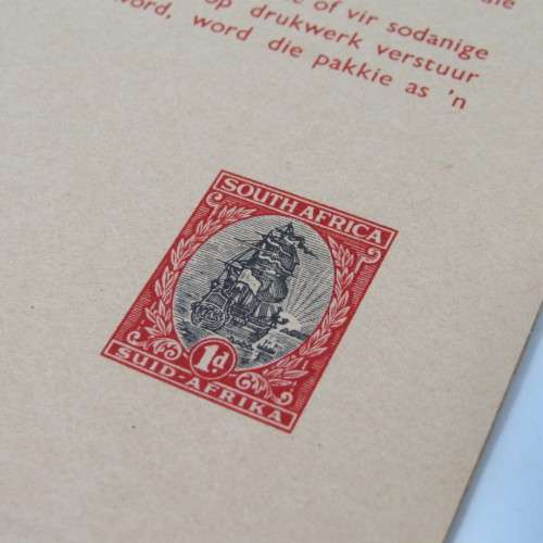 Pair of Newspaper wrappers with South African 1/2d & 1d pre printed stamps - top condition