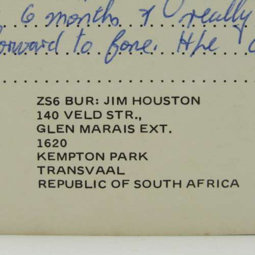 Jan Smuts Airport - Kempton Park 1981 QSL radio amateur card