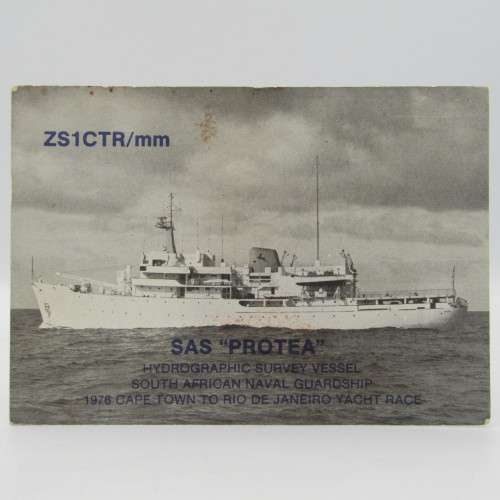 SAS Protea ship 1976 QSL Radio amateur card