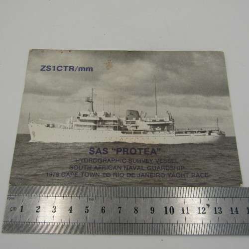 SAS Protea ship 1976 QSL Radio amateur card