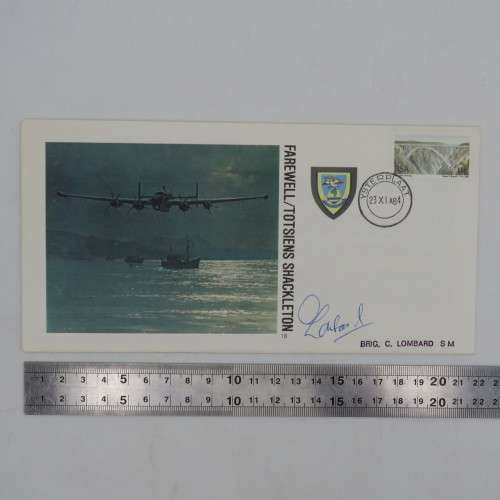 Farewell Shackleton aviation flown cover no 407 of 8000 - Signed by Brig. C Lombard