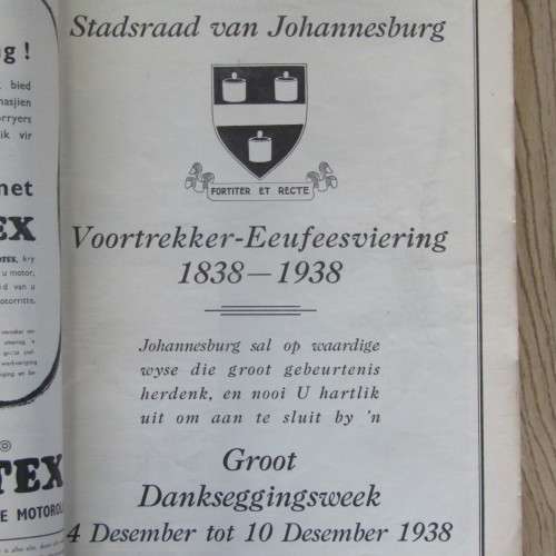 Die Groot Trek Gedenkuitgawe van Huisgenoot Desember 1938