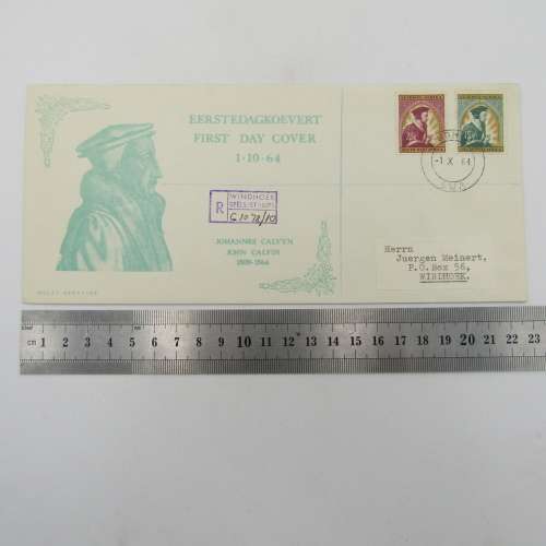 South West Africa Calvin`s Death set on First Day Cover SACC 225,226