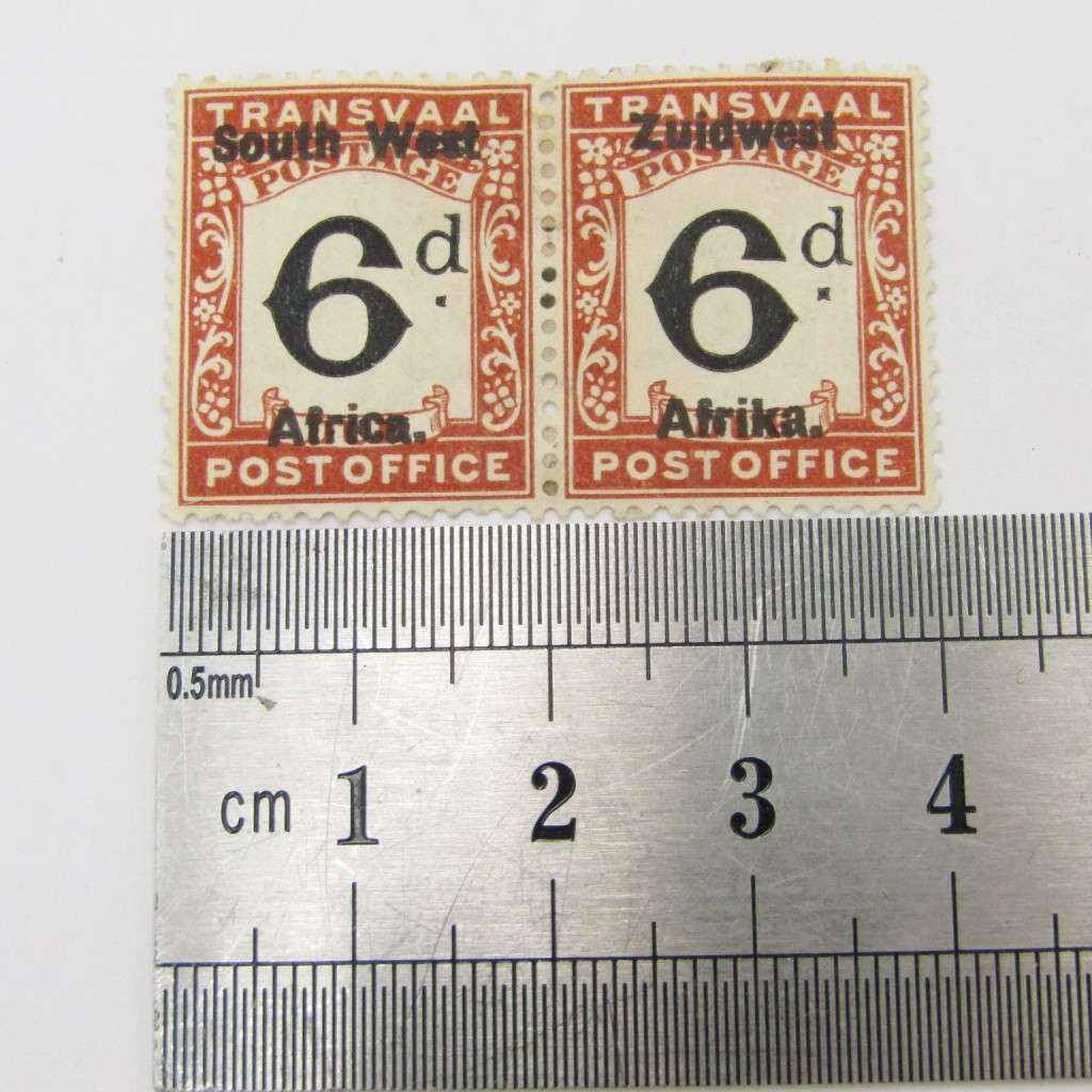 South West Africa Postage due 6d pair SACC 16 mint hinged