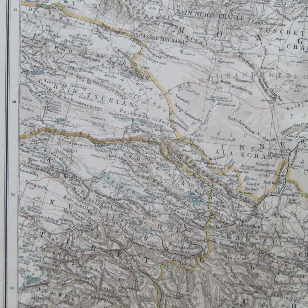 1901 Map of East Asia on A2 - 1 : 10 000 000 scale