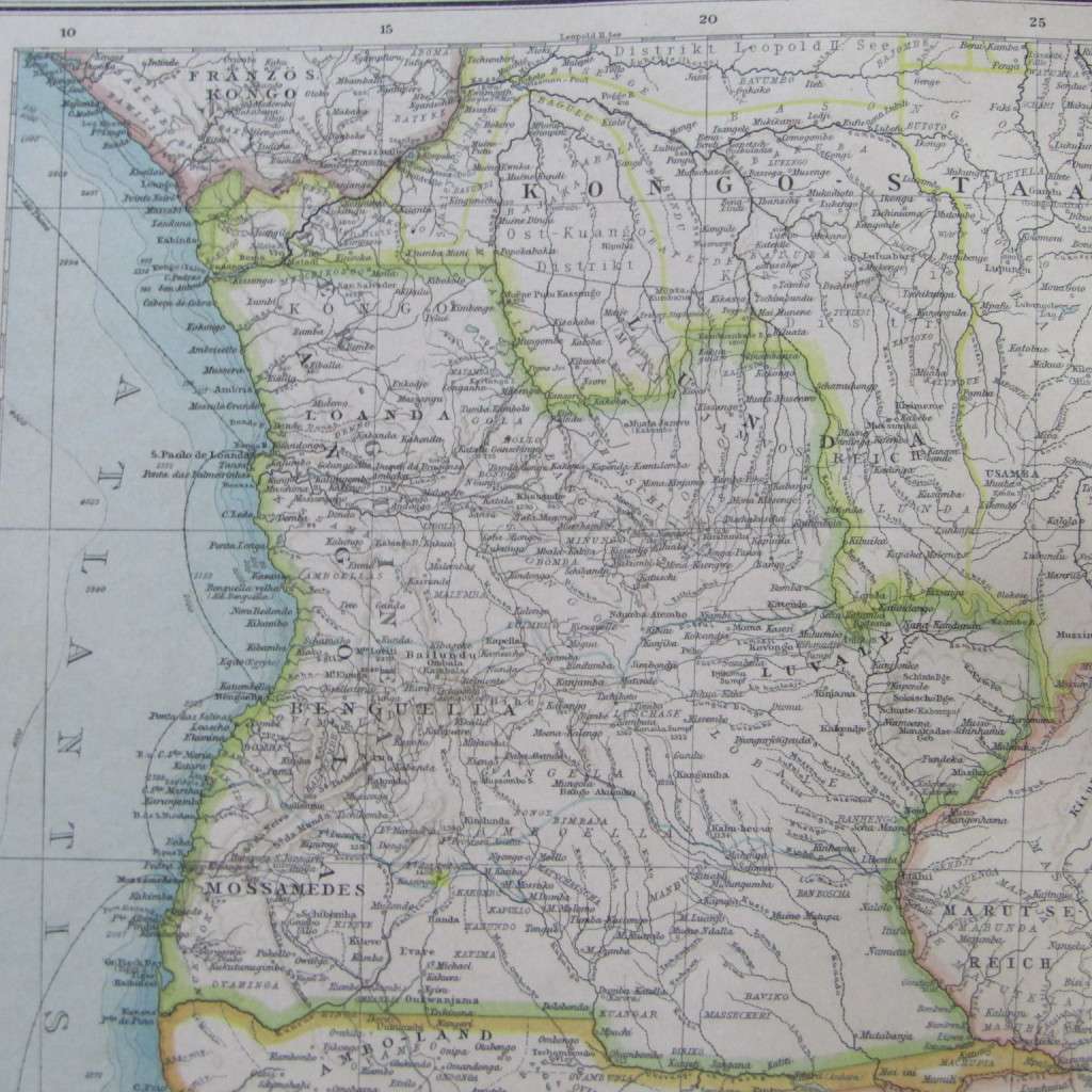 1901 Map of Southern Africa on A2 - 1 : 10 000 000 scale
