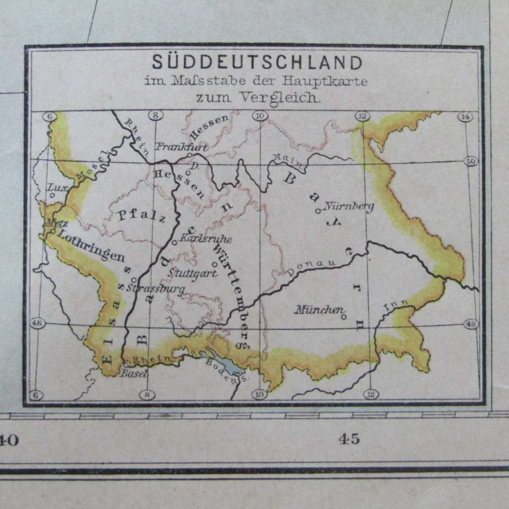 1901 Map of Southern Africa on A2 - 1 : 10 000 000 scale