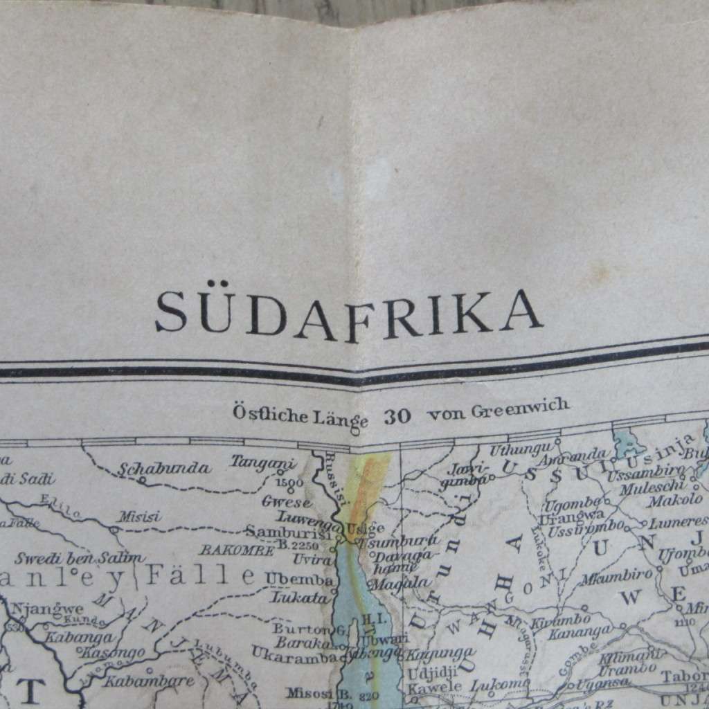 1901 Map of Southern Africa on A2 - 1 : 10 000 000 scale