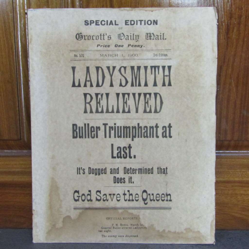 Boer War Ladysmith Relieved poster - Special edition of Grocott`s Daily Mail