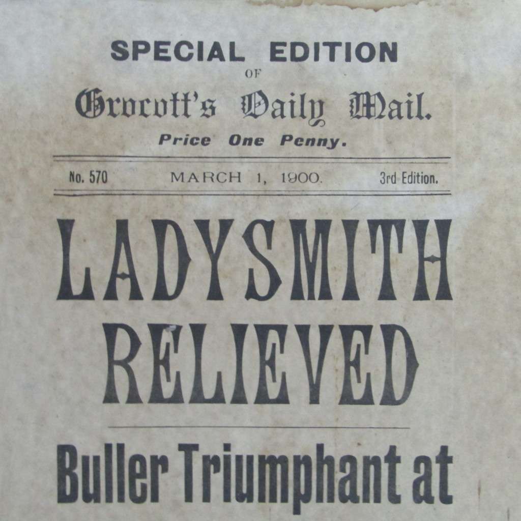 Boer War Ladysmith Relieved poster - Special edition of Grocott`s Daily Mail