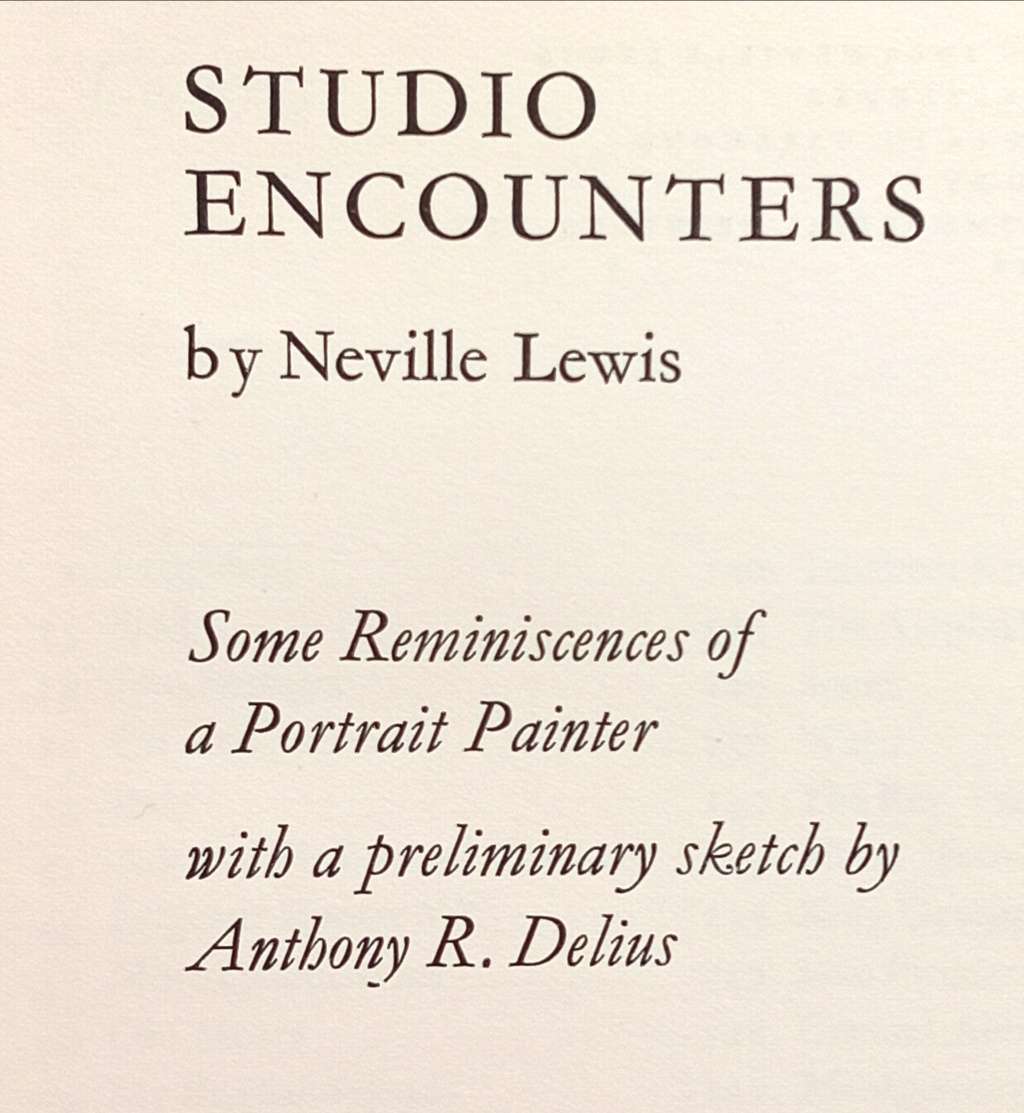 Studio encounters by Nevile Lewis 1963 first edition
