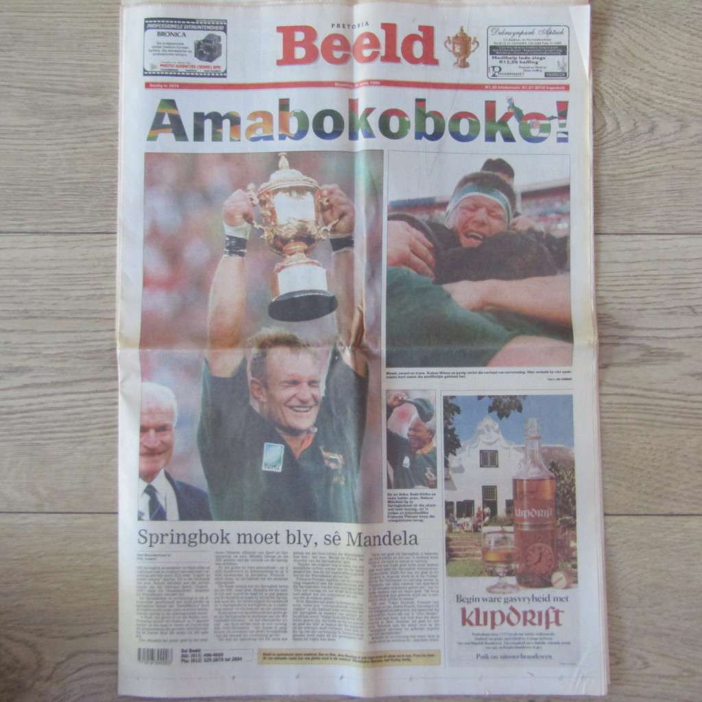 Pretoria Rugby Beeld 26 Junie 1995 Amabokoboko! - Rugby World Cup