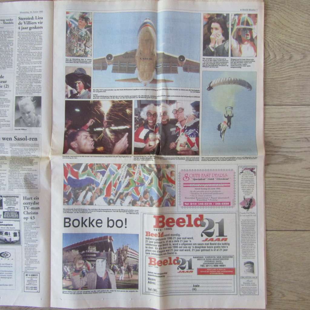 Pretoria Rugby Beeld 26 Junie 1995 Amabokoboko! - Rugby World Cup