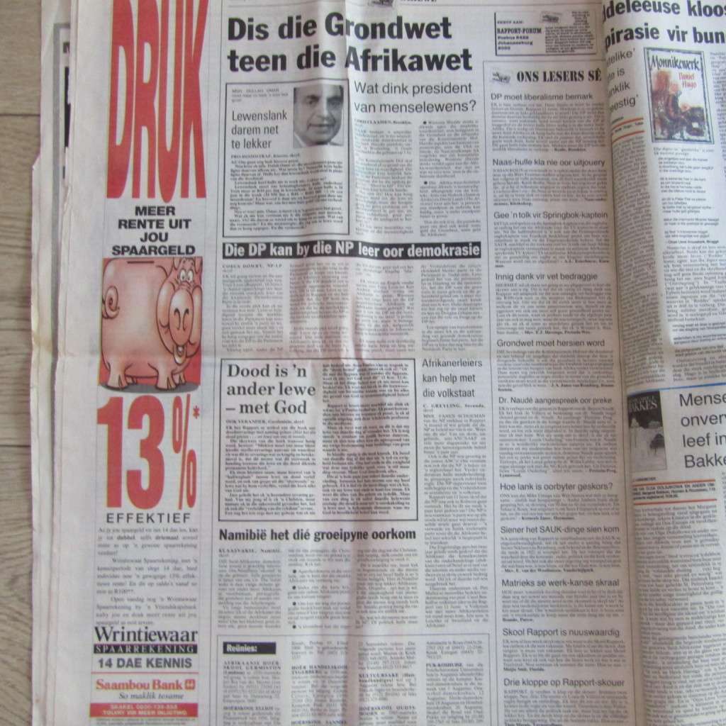 Rapport 25 Junie 1995 Bokke Bokke - Rugby World Cup