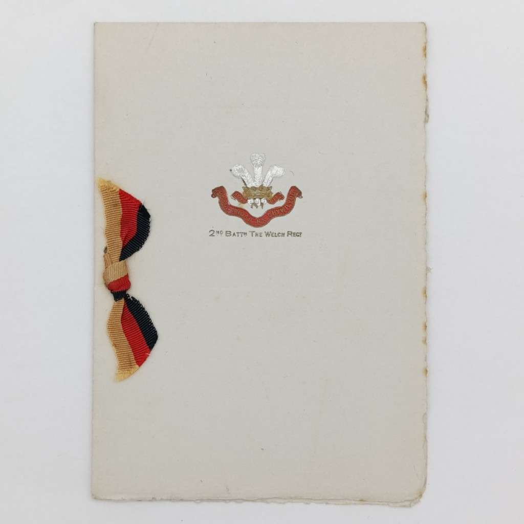 Mil WW1 British 2nd Battalion The Welsh regiment Christmas 1917 greetings card