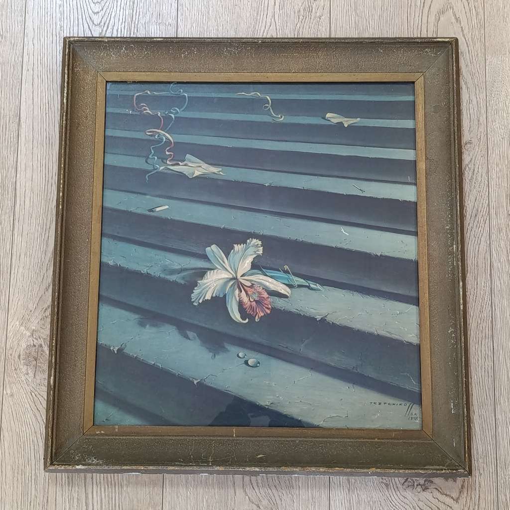 Vintage Tretchikoff print in frame with glass - 66cm x 61cm