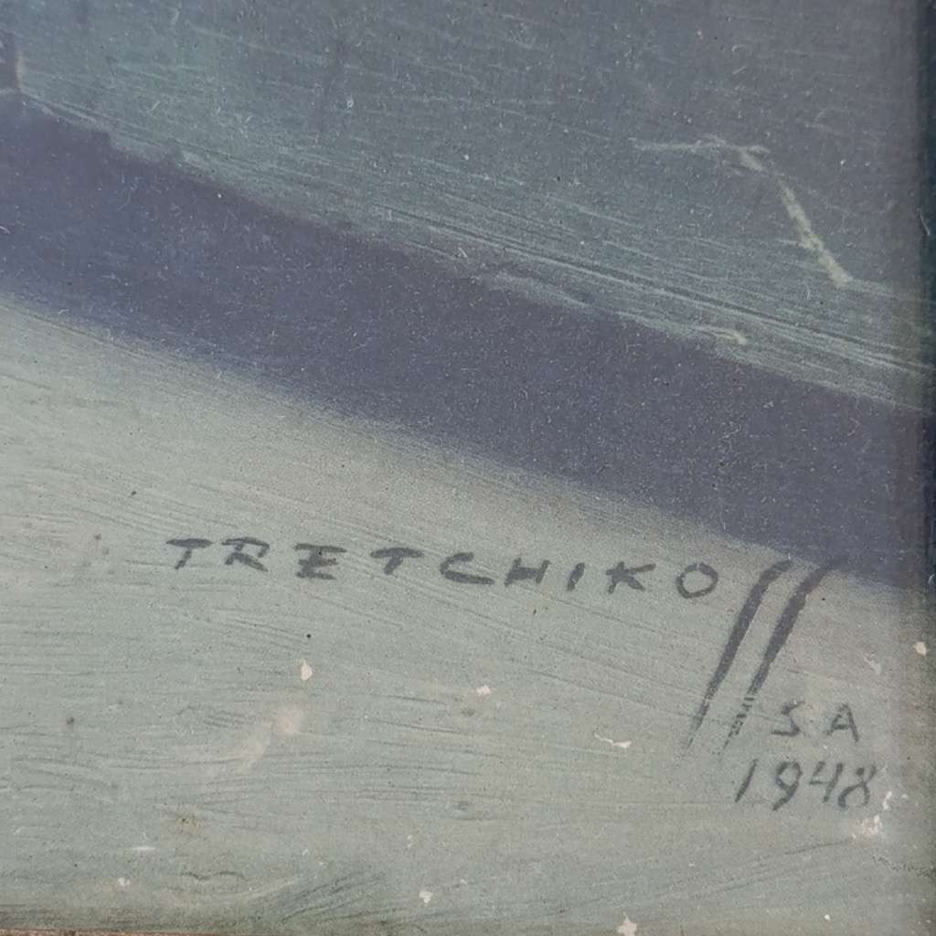 Vintage Tretchikoff print in frame with glass - 66cm x 61cm